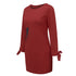 Women Elegant Dress Cat Print Bow O Neck Long Sleeve Party Mini Dresses Casual Ladies Elegant Dress Autumn Spring Dresses - ROUTINE FASHION